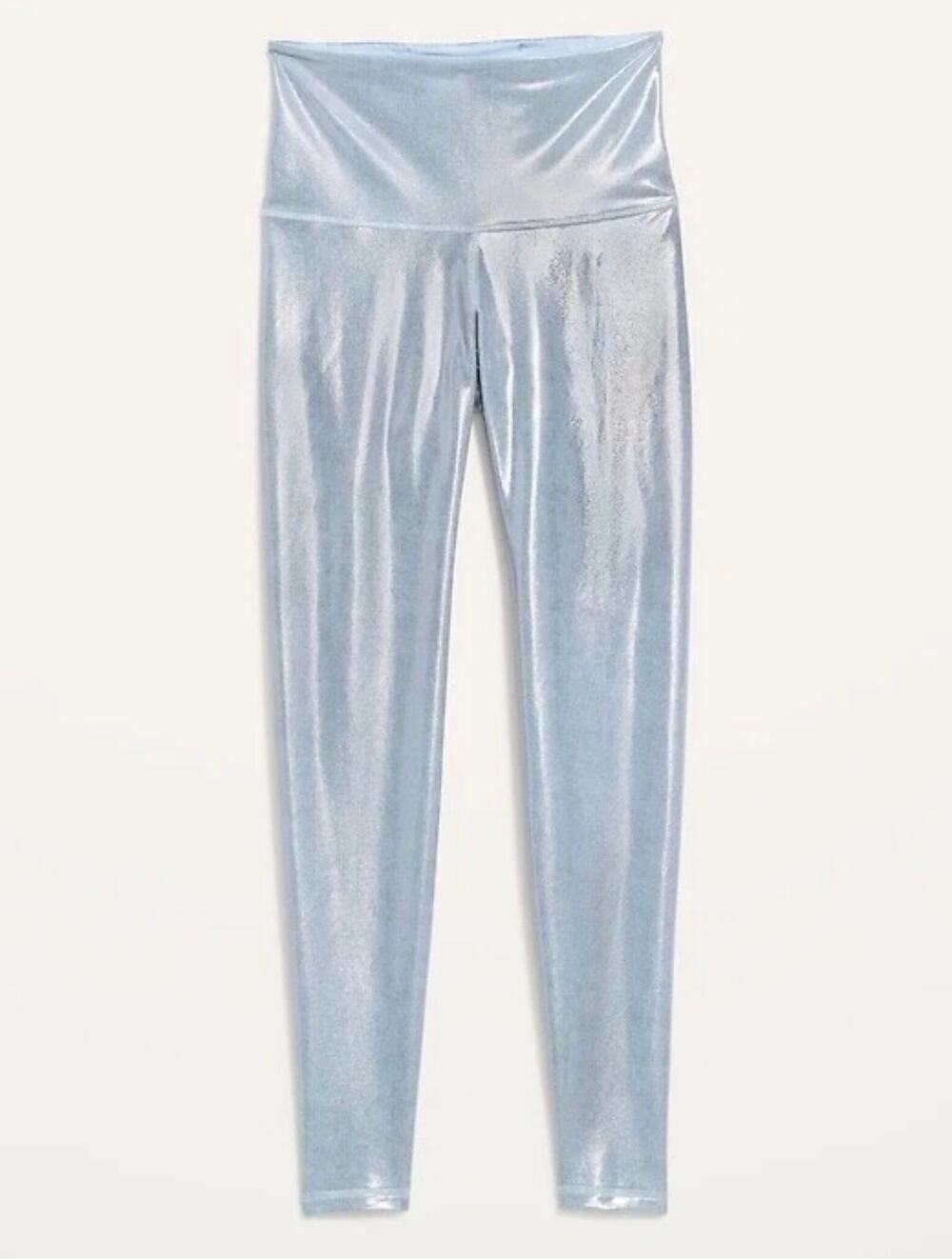 Old Navy Extra High-Rise Leggings silver wet look
